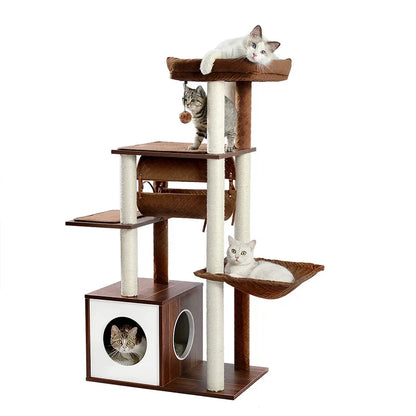 Arbre à Chat Design CozyCondos Bois & Peluche