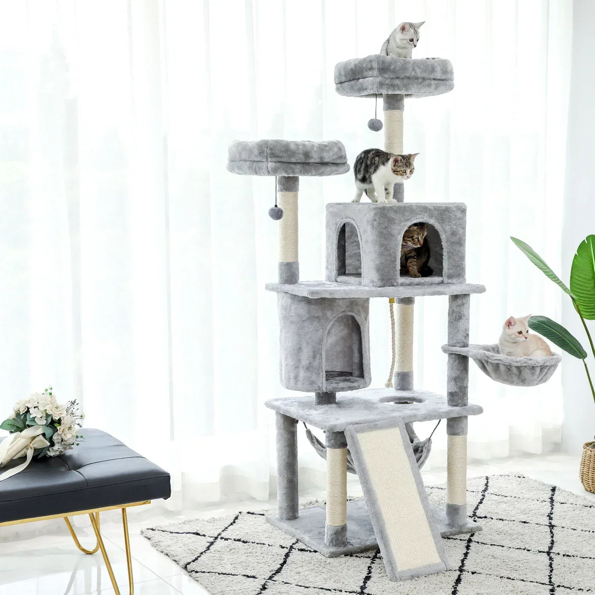 Arbre à Chat Minouland : Paradis Gris pour Félins