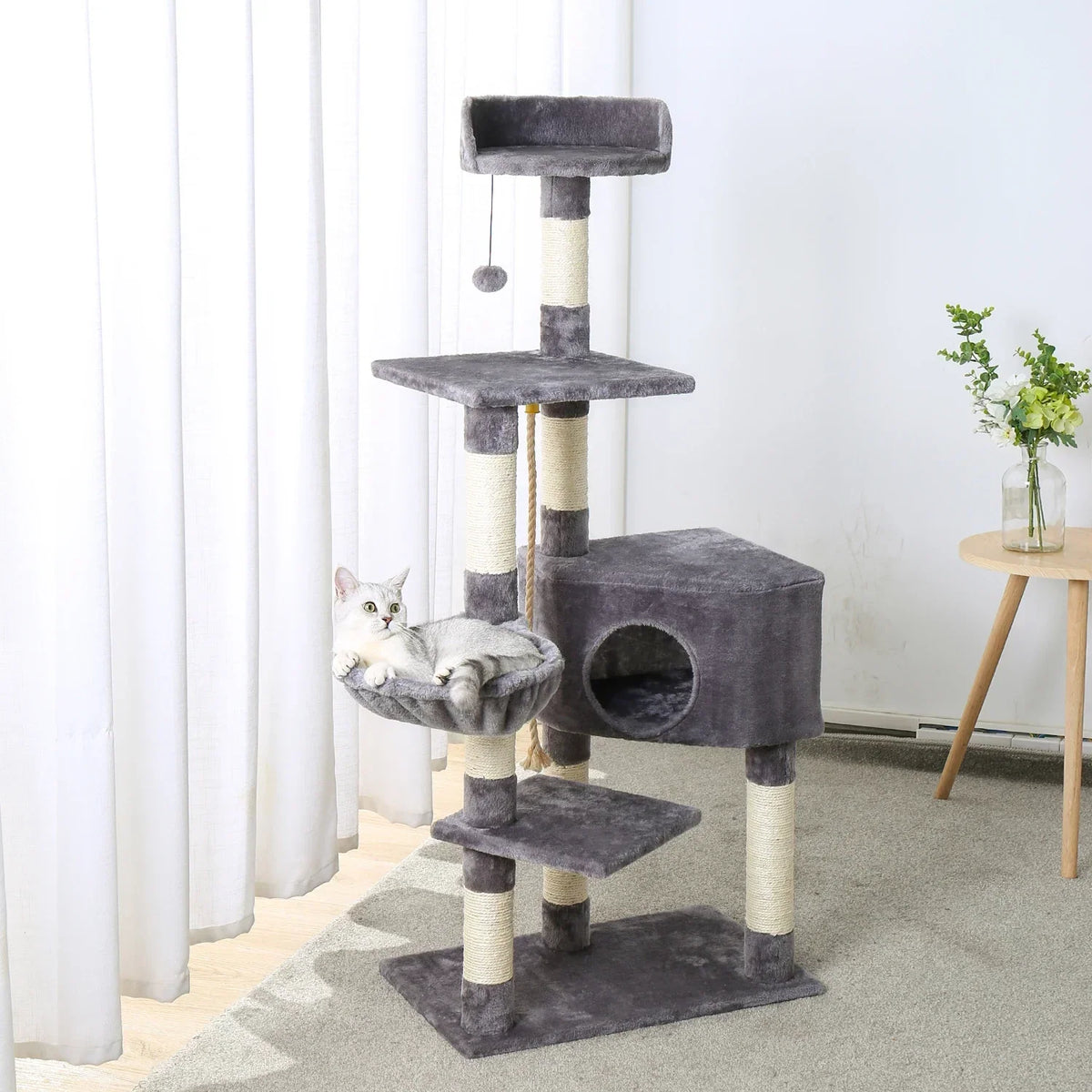 Arbre à Chat Minouland : Paradis Gris pour Félins