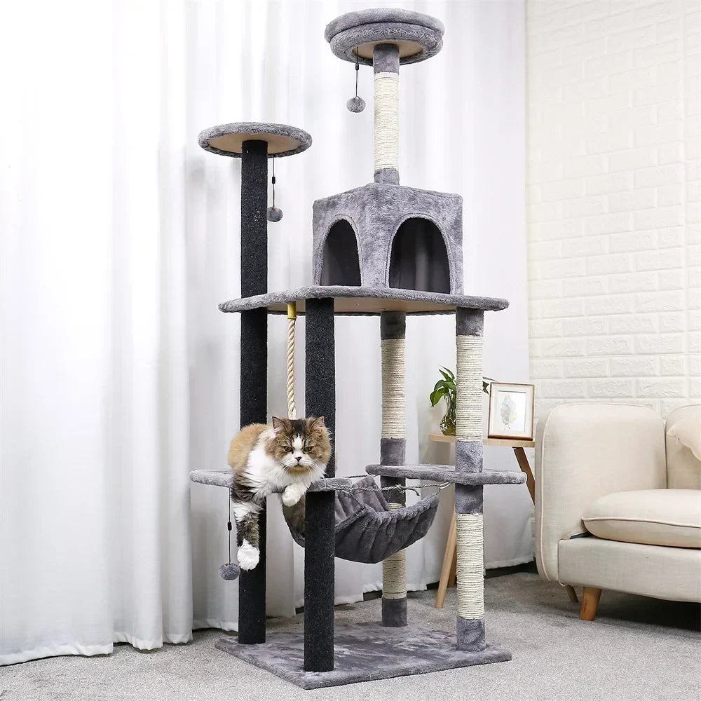 Arbre à Chat Minouland : Paradis Gris pour Félins