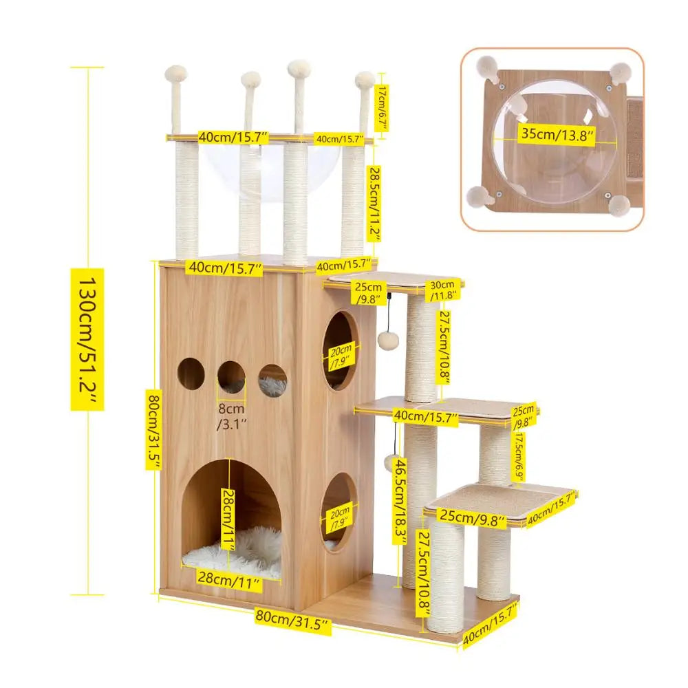 Arbre à Chat Design Bois FélinLuxe