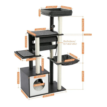 Arbre à Chat Design CozyCondos Bois & Peluche