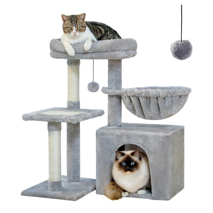 Arbre à Chat CozyNest Gris : Jeu & Repos