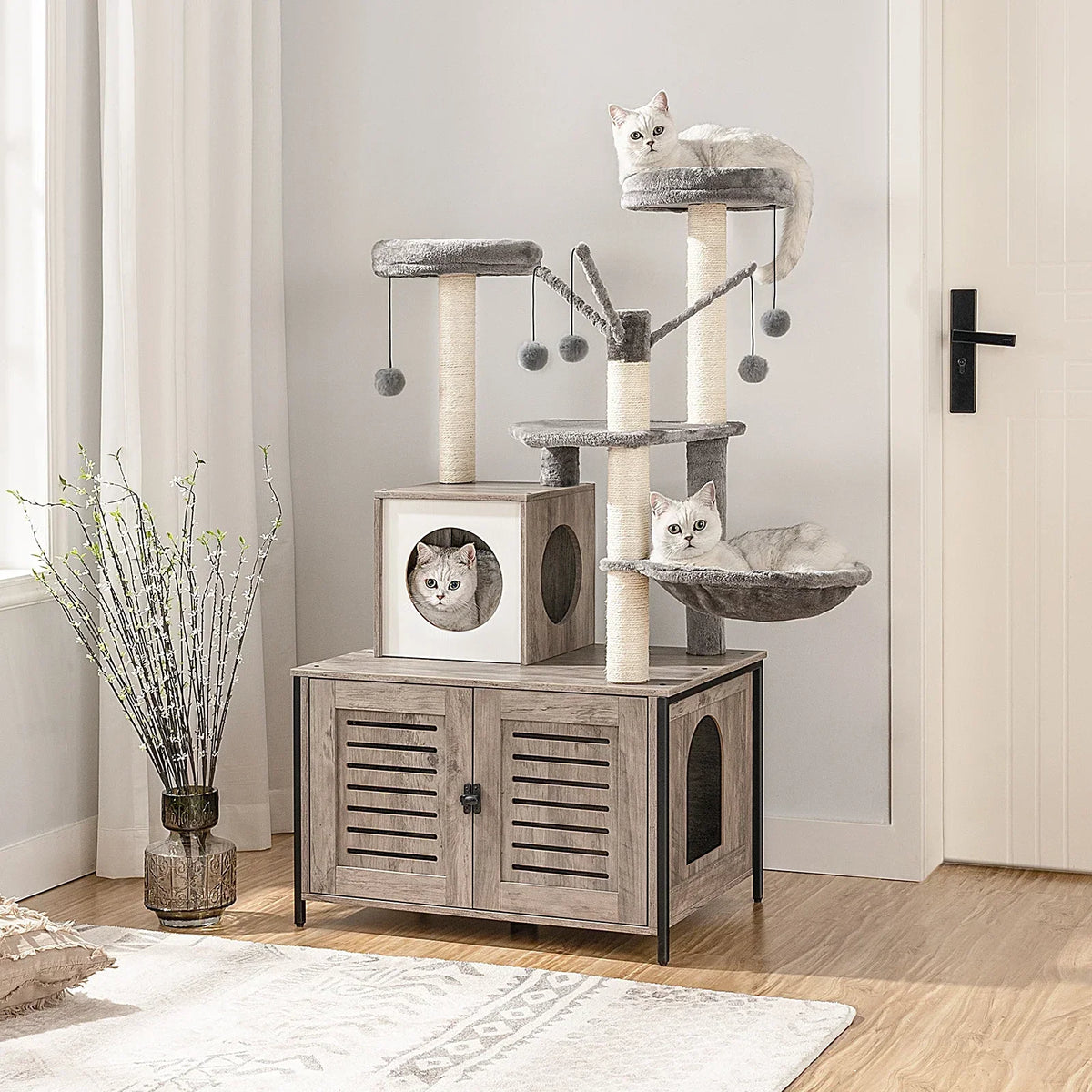 Arbre à Chat HideawayPaws avec Litière Intégrée
