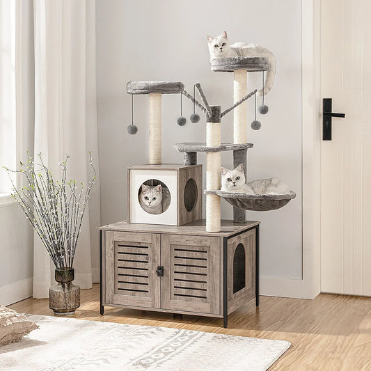 Arbre à Chat HideawayPaws avec Litière Intégrée