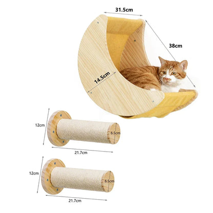 PerchoirFélin : Arbre à Chat Mural Modulable en Bois