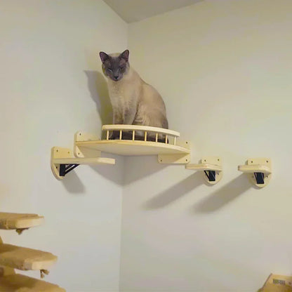 Arbre à Chat Mural Bois & Sisal Modulable