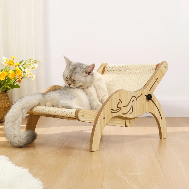 Transat Chat RelaxPaws Bois Naturel & Confort
