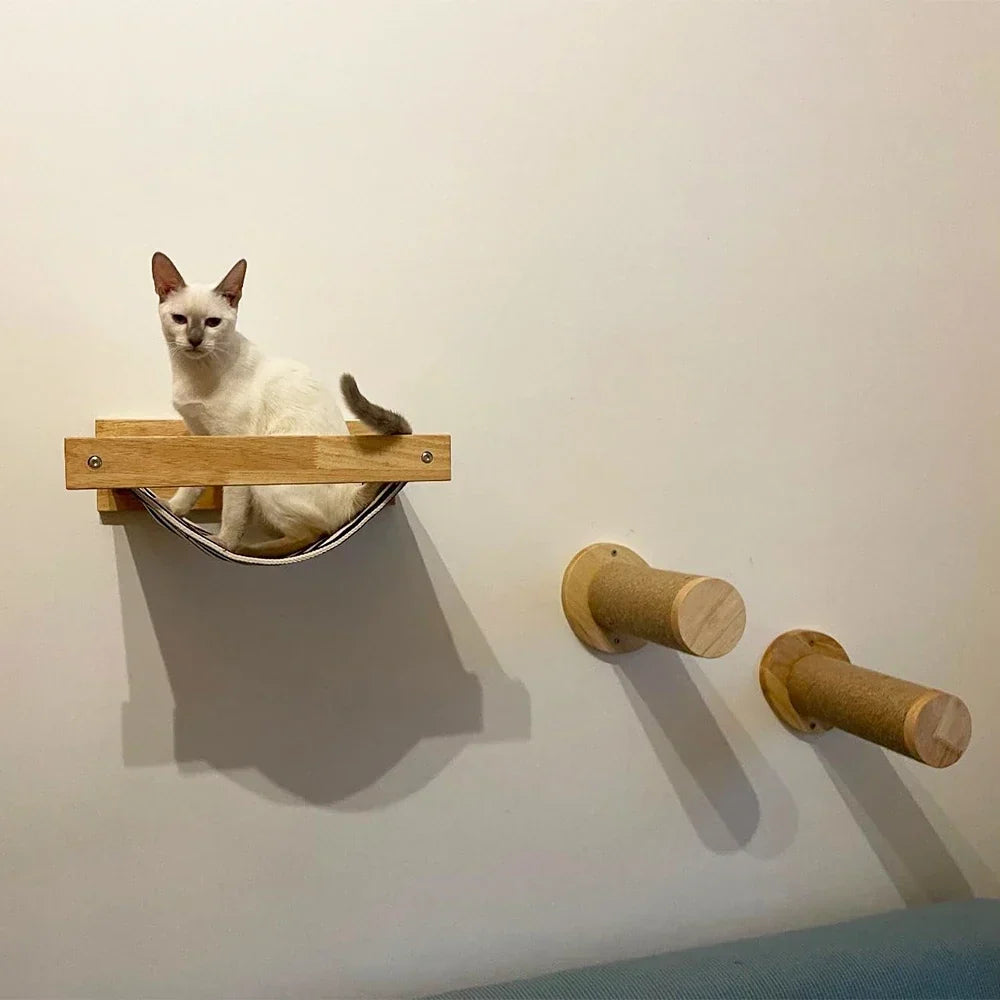 Arbre à Chat Mural NidMurale : Jeu & Détente en Bois