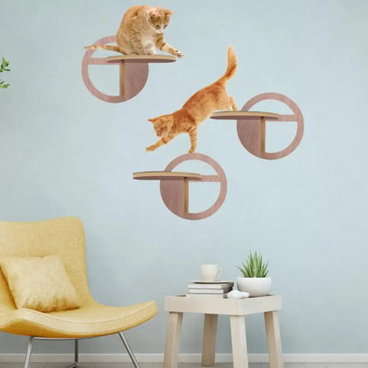 Arbre à Chat Mural Design en Bois