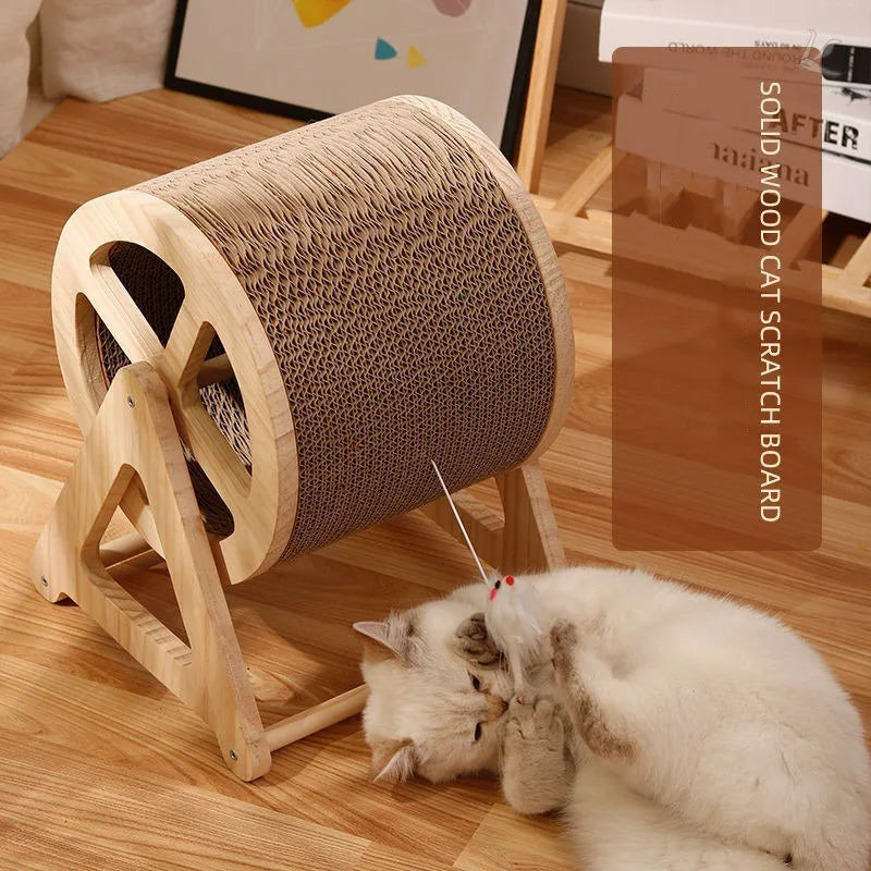 WhiskerWheel : Roue d'Exercice Chat en Bois Naturel