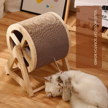 WhiskerWheel : Roue d'Exercice Chat en Bois Naturel
