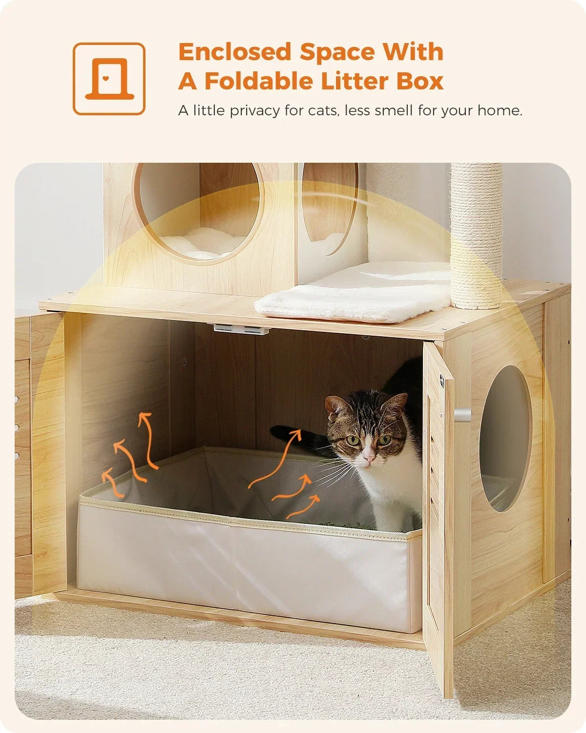 Arbre à Chat LuxeNest : Design & Litière Intégrée