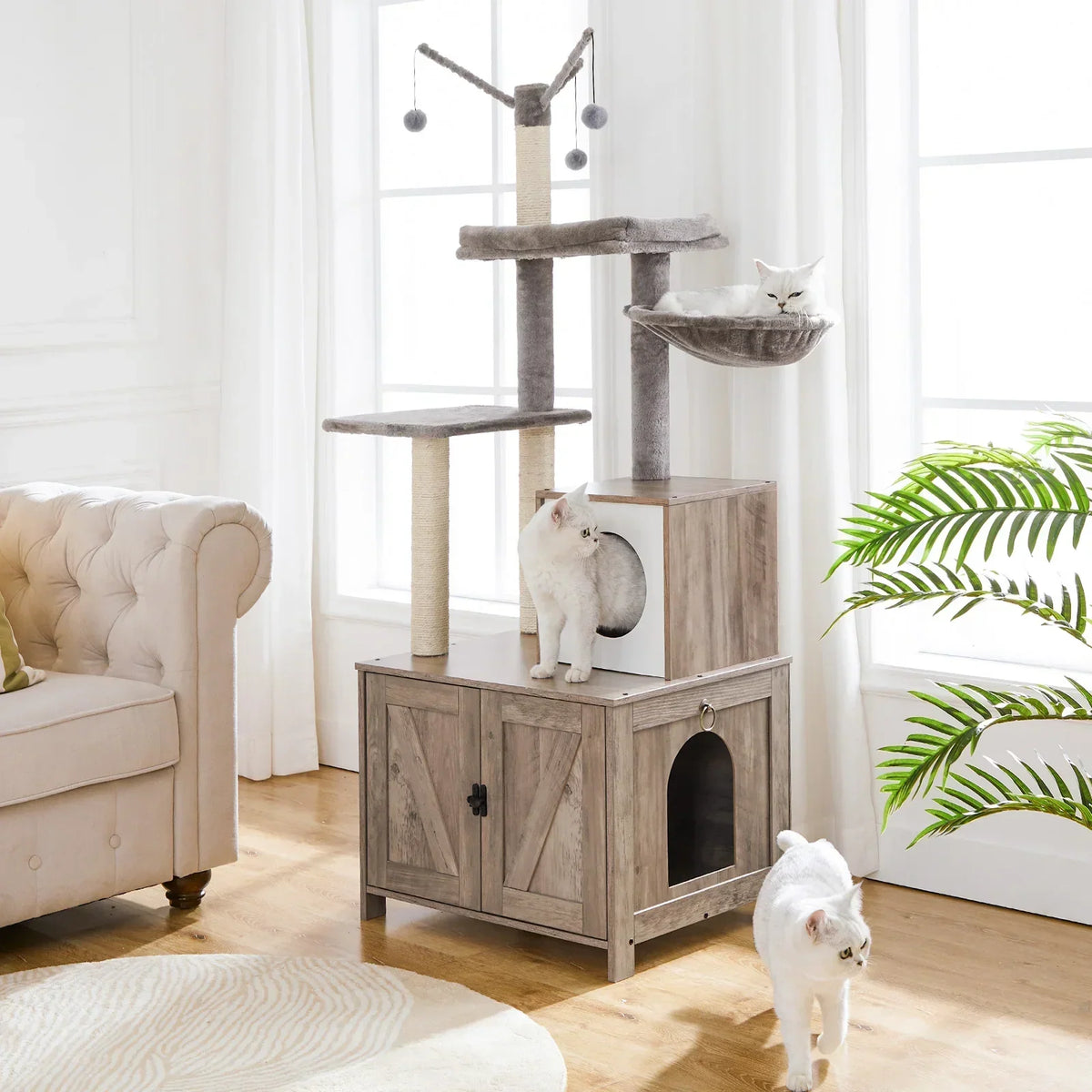 Arbre à Chat HideawayPaws Pro : Litière & Jeu Discrets