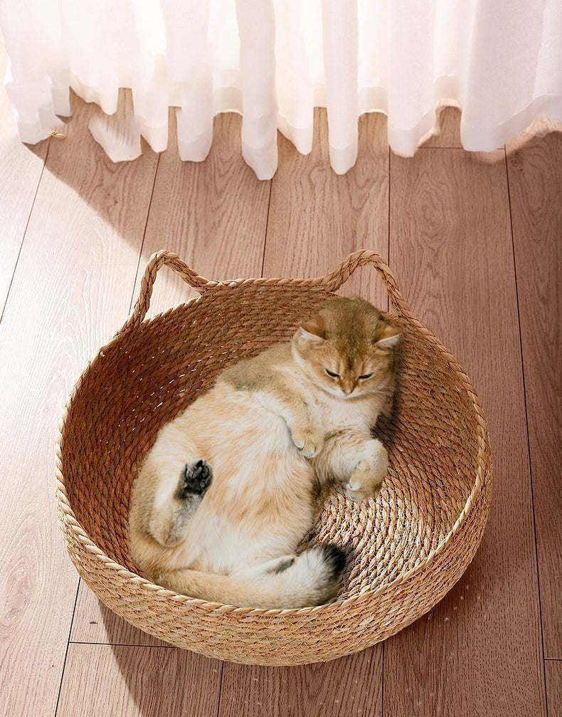 Panier Cocon Osier "L’Oseraie Féline" pour Chat