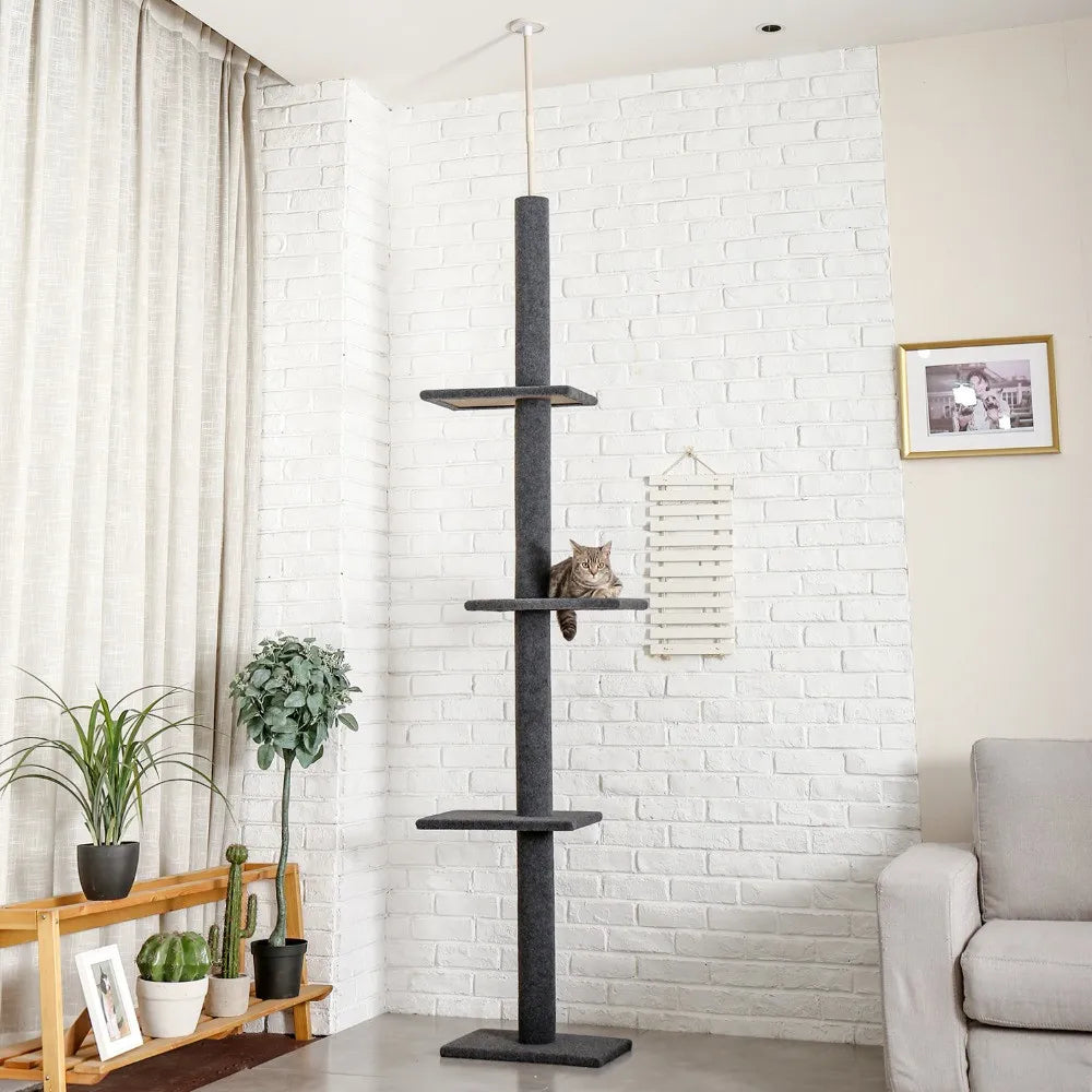 Arbre à chat SkyTower Sol-Plafond XXL Noir