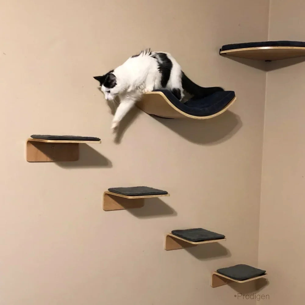 Arbre à Chat Mural Bois Modulable CheminFélin