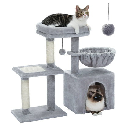 Arbre à Chat CozyNest Gris : Jeu & Repos