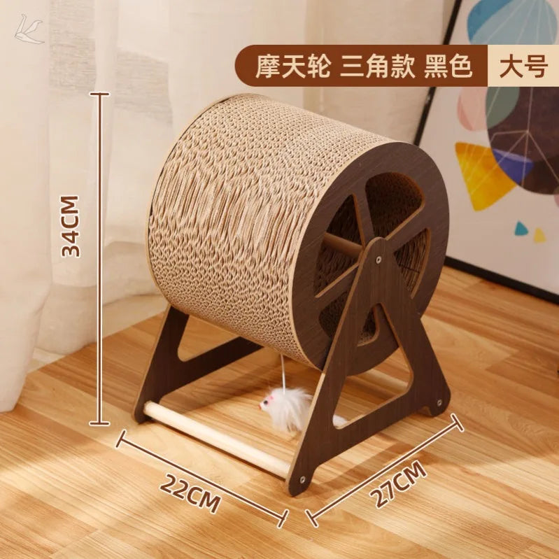 WhiskerWheel : Roue d'Exercice Chat en Bois Naturel