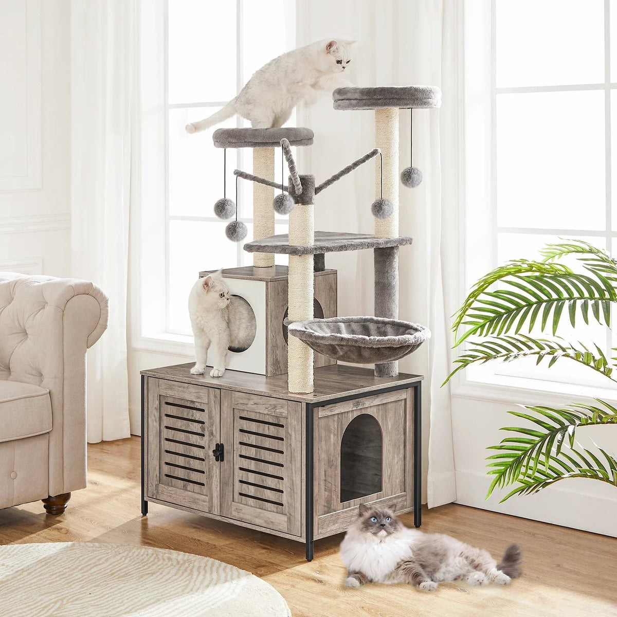 Arbre à Chat HideawayPaws avec Litière Intégrée