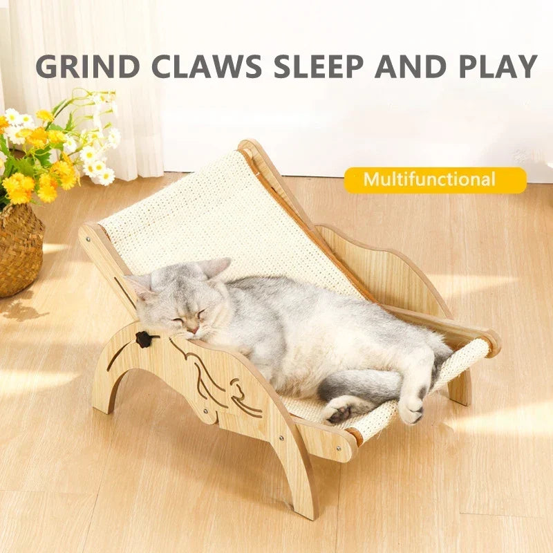 Transat Chat RelaxPaws Bois Naturel & Confort