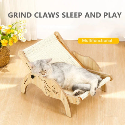Transat Chat RelaxPaws Bois Naturel & Confort