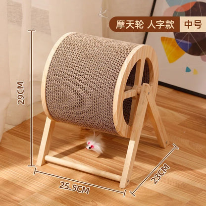 WhiskerWheel : Roue d'Exercice Chat en Bois Naturel