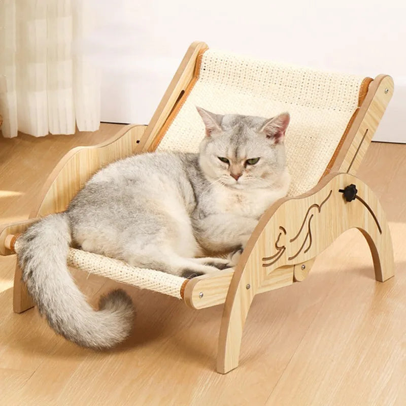 Transat Chat RelaxPaws Bois Naturel & Confort