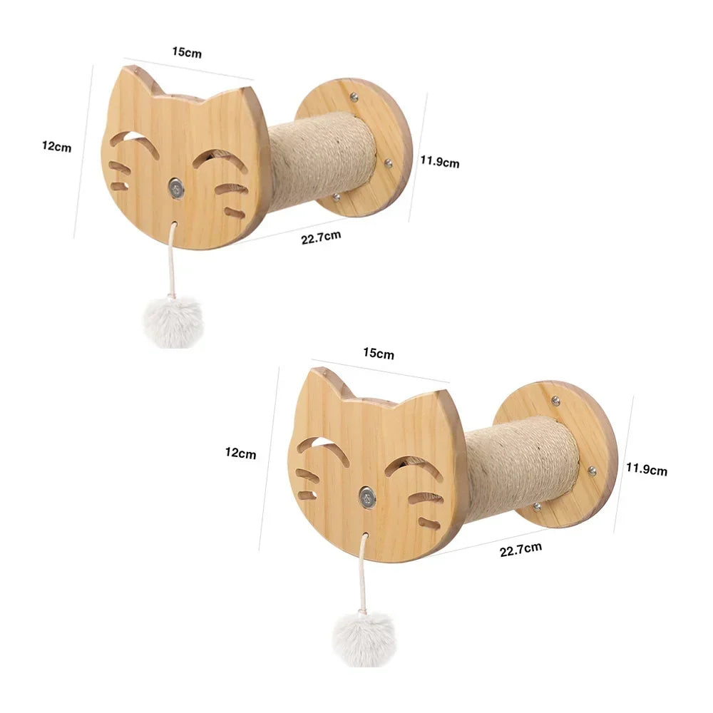 Arbre à Chat Mural en Bois avec Tube Transparent