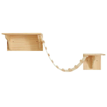 Arbre à Chat Mural en Bois avec Tube Transparent