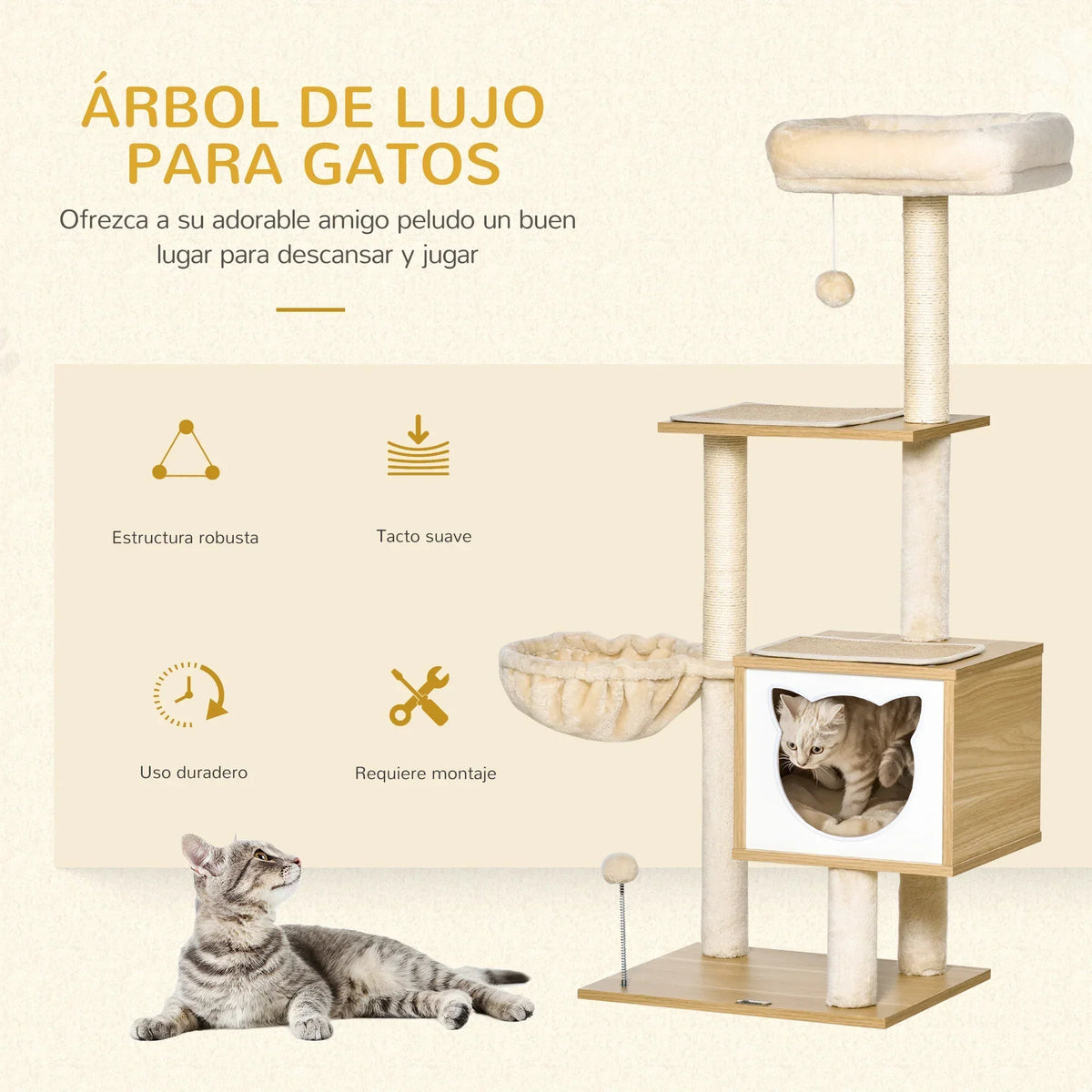 Arbre à Chat Design "Forêt Douce" - Luxe & Détente