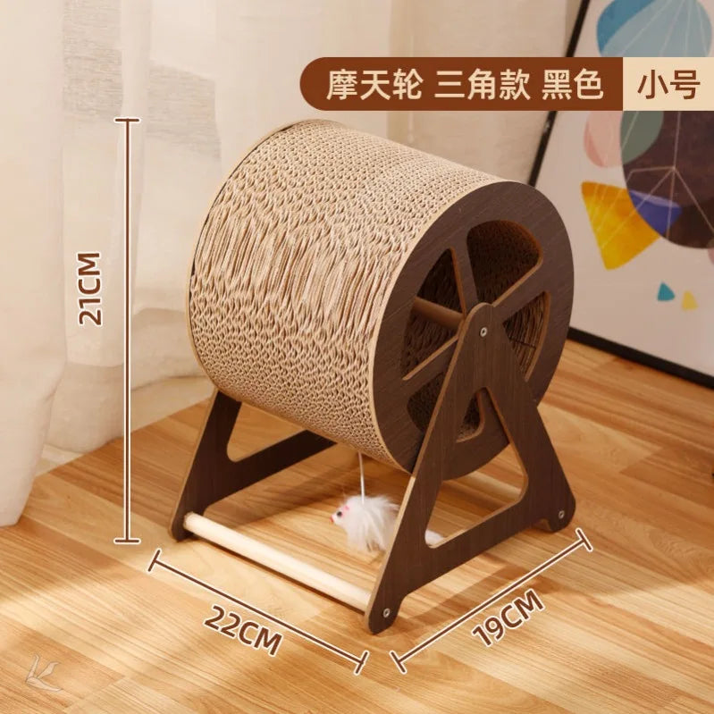 WhiskerWheel : Roue d'Exercice Chat en Bois Naturel