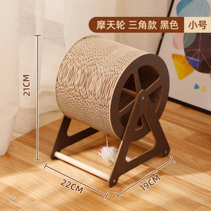 WhiskerWheel : Roue d'Exercice Chat en Bois Naturel