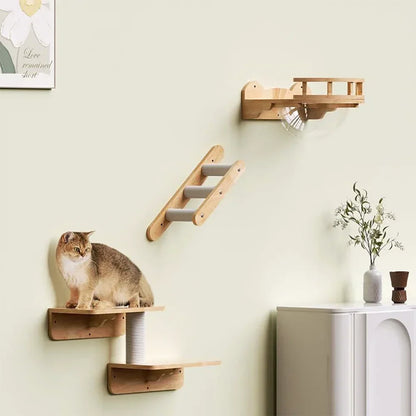Arbre à Chat Mural Bois Modulable CheminFélin