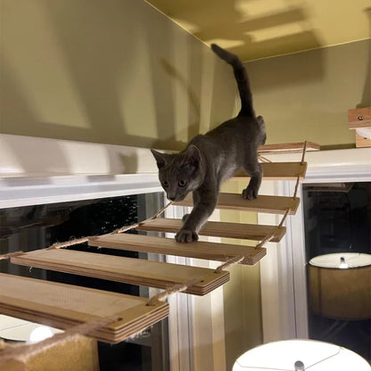 Arbre à Chat Mural Bois & Sisal : Jeu et Repos Vertical