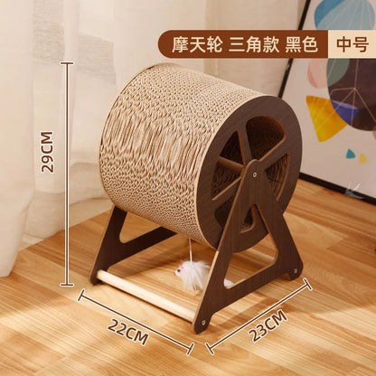WhiskerWheel : Roue d'Exercice Chat en Bois Naturel