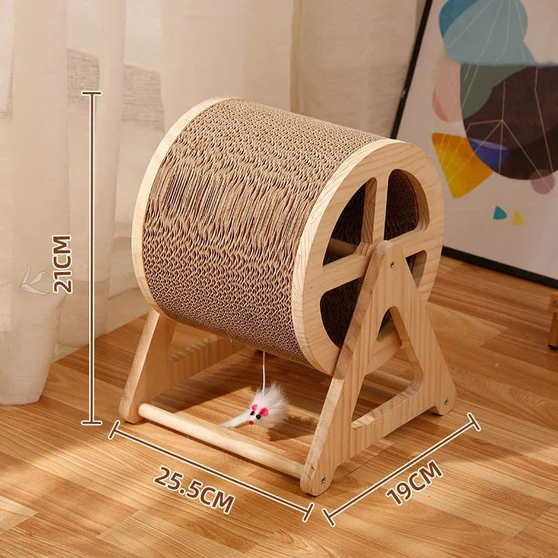 WhiskerWheel : Roue d'Exercice Chat en Bois Naturel
