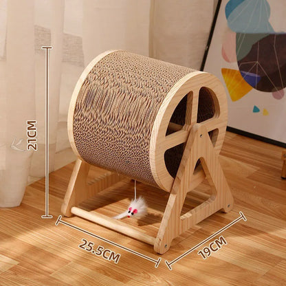 WhiskerWheel : Roue d'Exercice Chat en Bois Naturel