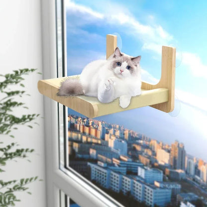 Étagère Murale Chat "Skyview" Bois & Dôme Transparent