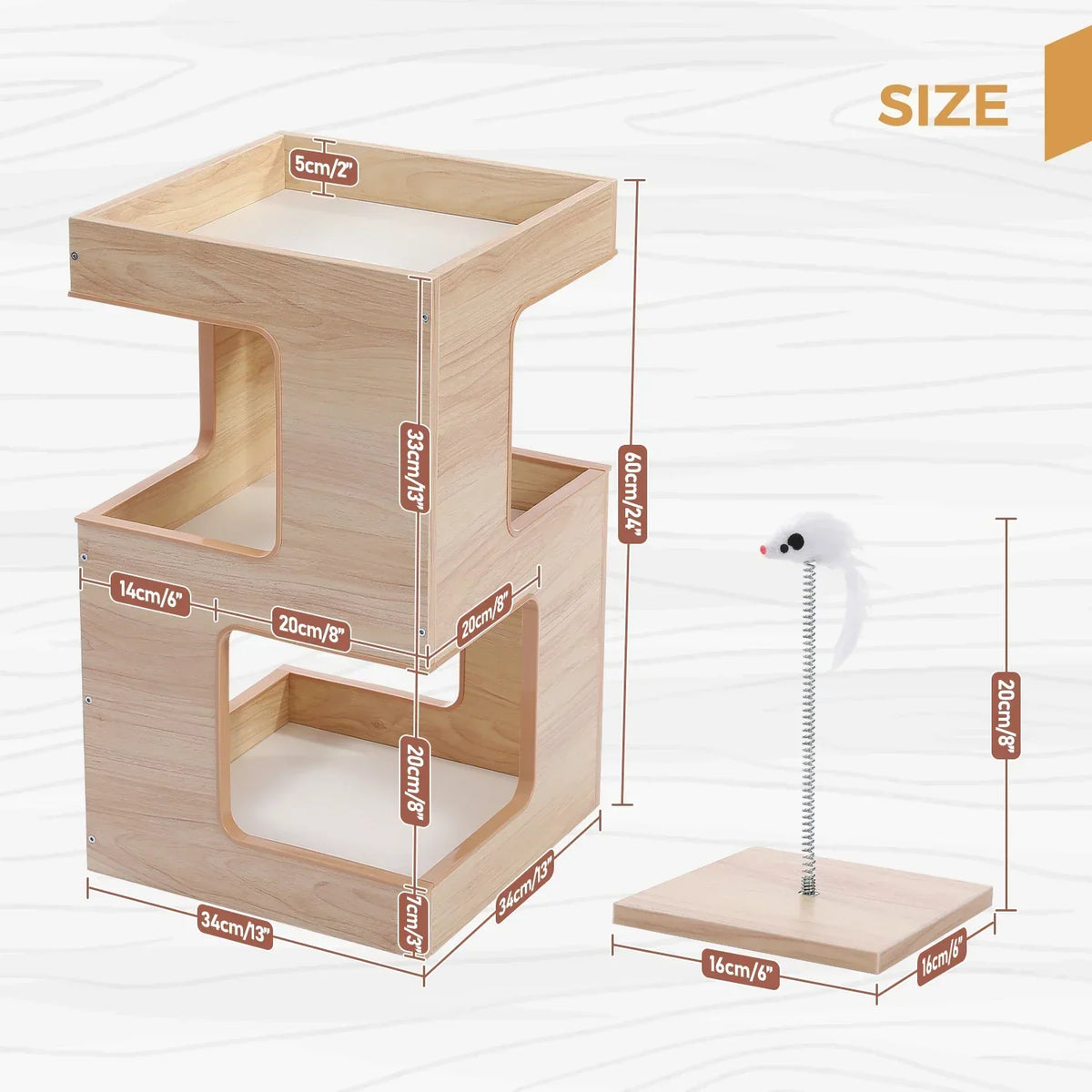 Arbre à Chat LuxiGriff : Design Bois & Confort 3 Niveaux