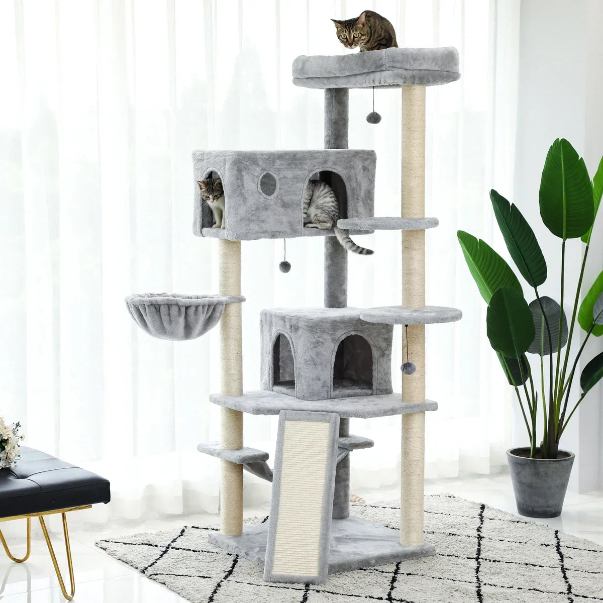 Arbre à Chat Minouland : Paradis Gris pour Félins