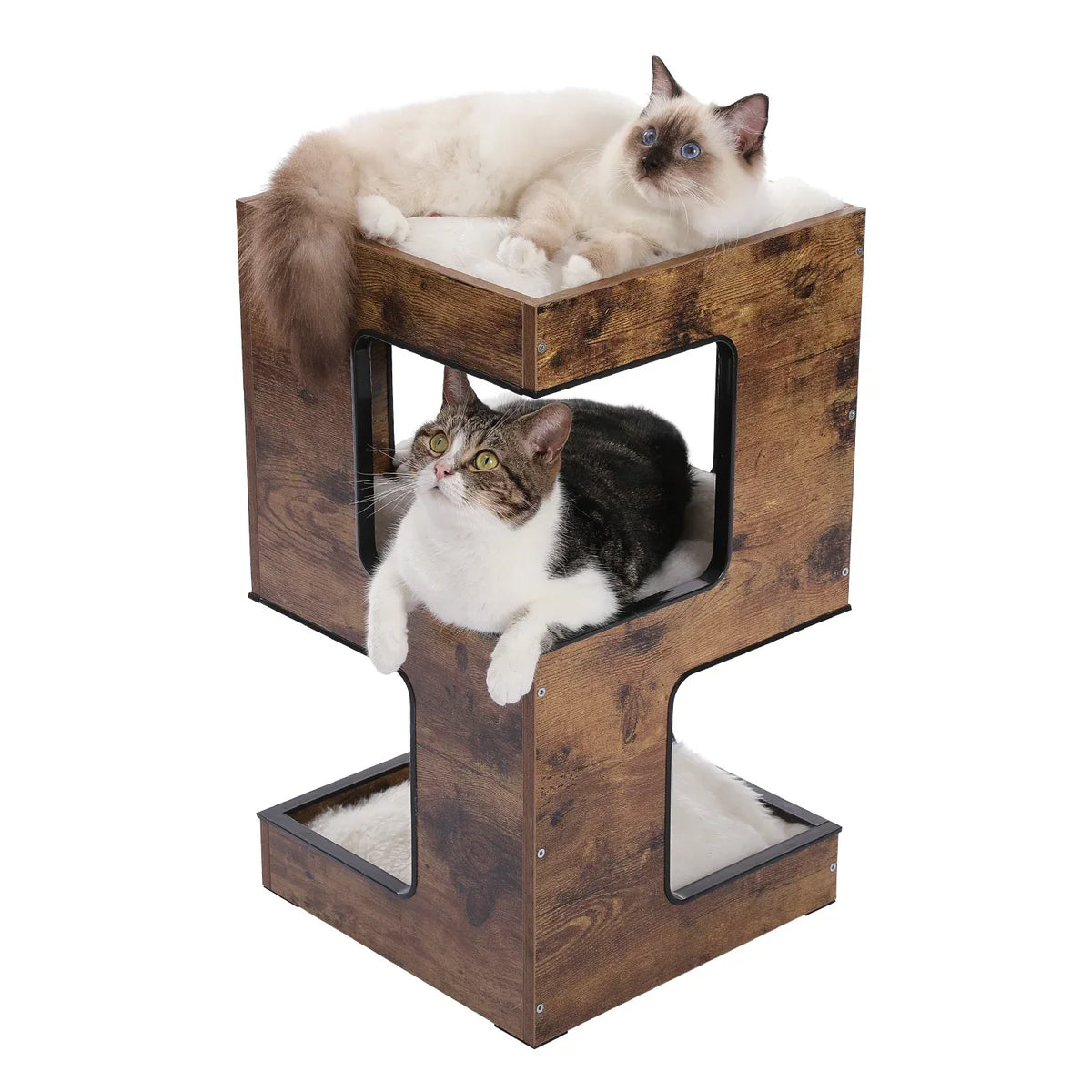 Arbre à Chat LuxiGriff : Design Bois & Confort 3 Niveaux