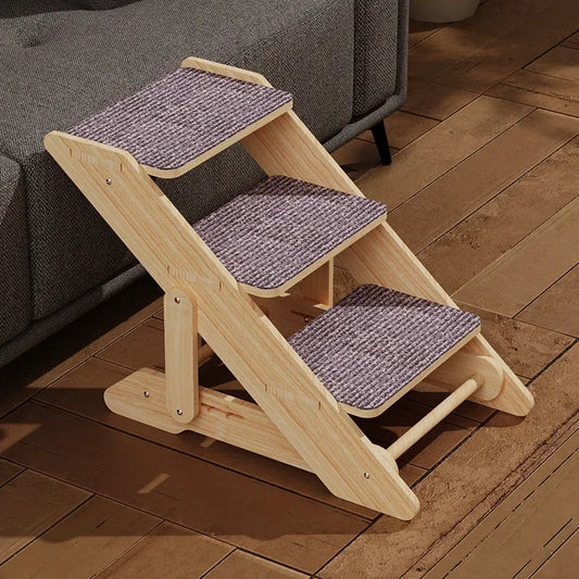 Escalier Bois Confort Chat Âgé