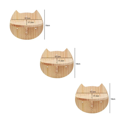 Arbre à Chat Mural Design en Bois Naturel