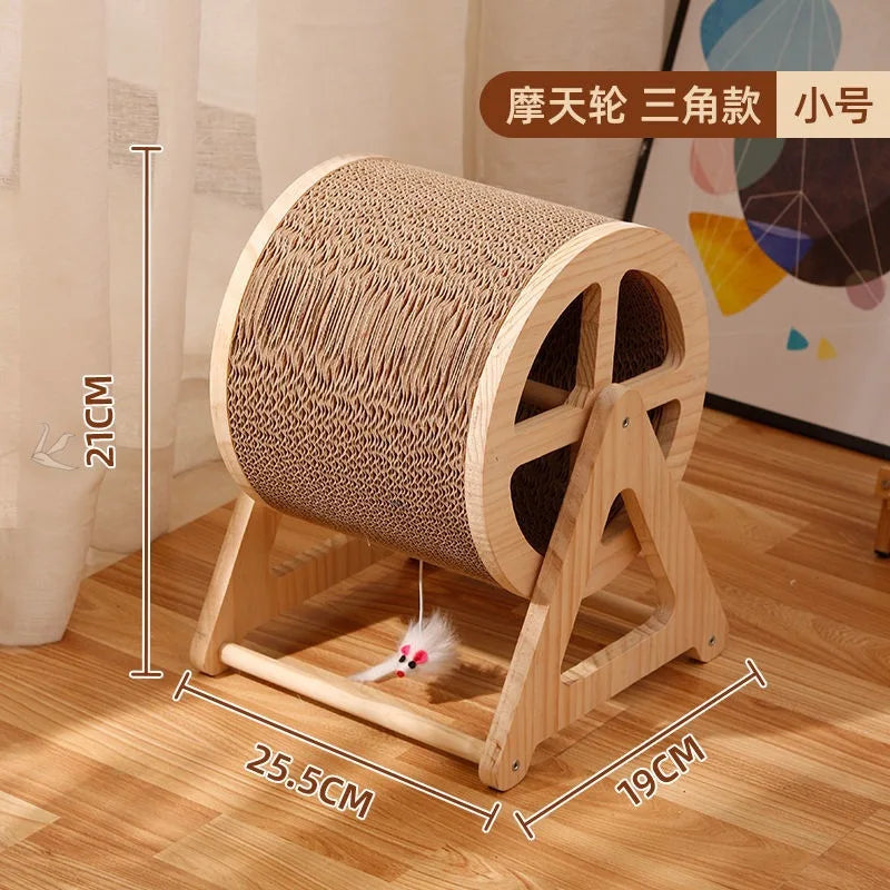 WhiskerWheel : Roue d'Exercice Chat en Bois Naturel