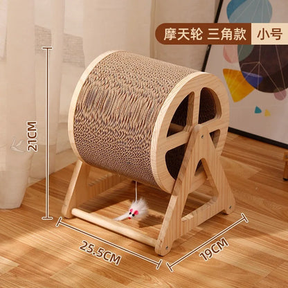 WhiskerWheel : Roue d'Exercice Chat en Bois Naturel