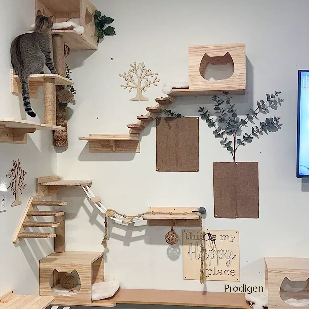 GourmetMur : Support Mural Bois pour Gamelles Chat