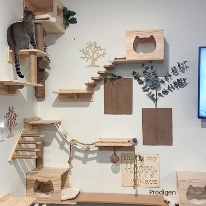 GourmetMur : Support Mural Bois pour Gamelles Chat