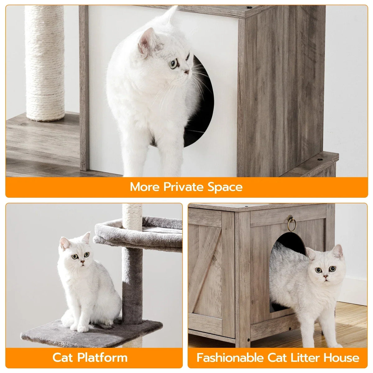 Arbre à Chat HideawayPaws Pro : Litière & Jeu Discrets