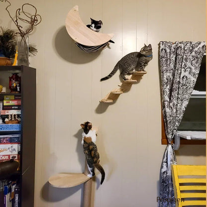 PerchoirFélin : Arbre à Chat Mural Modulable en Bois